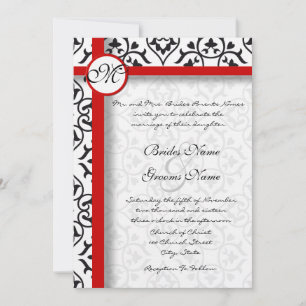 Novos tamanhos Damask Swirls Convite de Casamento