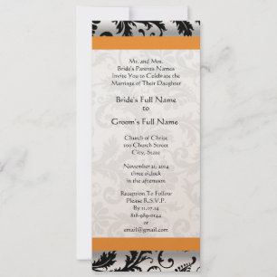 Novos Tamanhos Damask Swirls Convite Para Casament