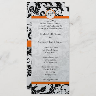 Novos Tamanhos Damask Swirls Convite Para Casament