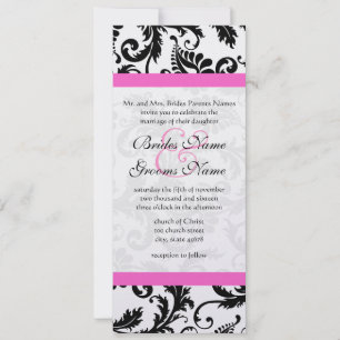 Novos Tamanhos Damask Swirls Convite Para Casament