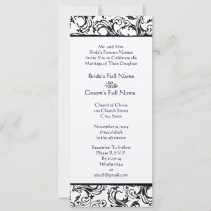 Novos Tamanhos Damask Swirls Convite Para Casament