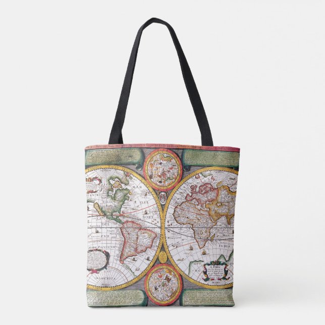 Novvelle Terra Universelle Mapa Clássico Tote Bag (Verso)