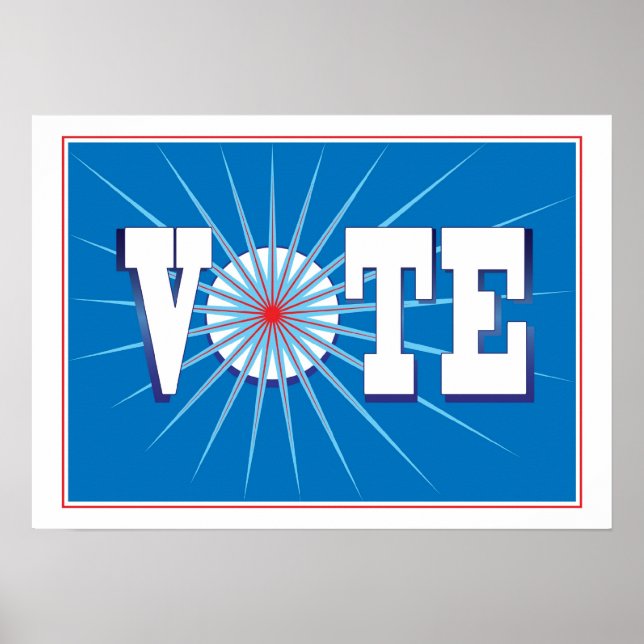 NowPower ・ VOTE! Poster em azul (Frente)