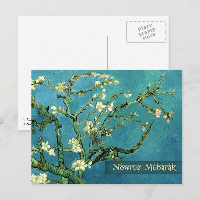 Nowruz Mubarak Pérsico Novo Ano Novo Cartões De Be (Frente/Verso)