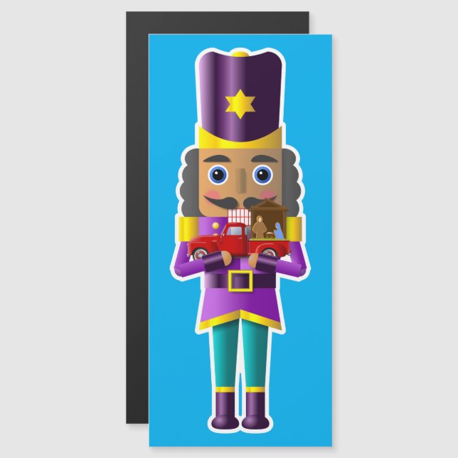 Noz-cracker com Pequeno Caminhão Vermelho e Nativi (Frente/Verso)