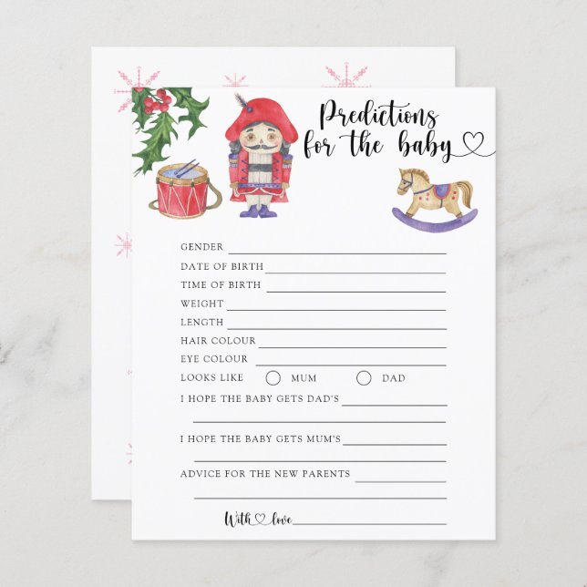 Noz-cracker - predições e conselhos para bebês (Frente/Verso)