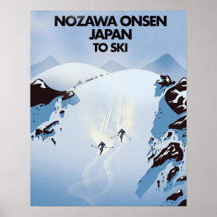 Nozawa Onsen Japão impressão de esqui.