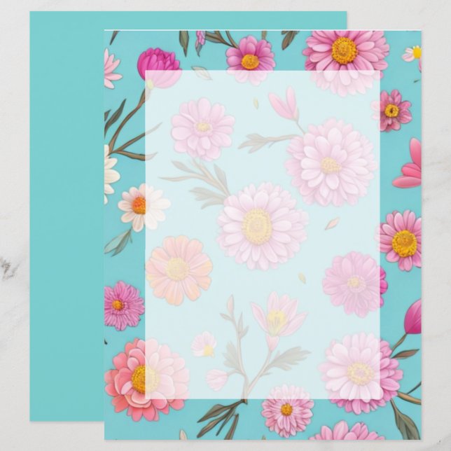 Núcleo de algodão margarida branca margarida rosa  (Frente/Verso)