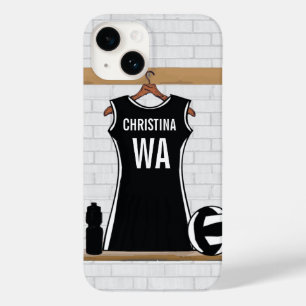 Núcleo de netball design personalizável preto e