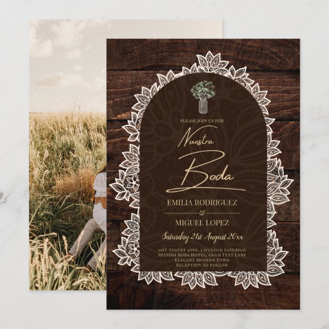 Nuestra Boda Budget Photo Convite de casamento Rus (Frente/Verso)