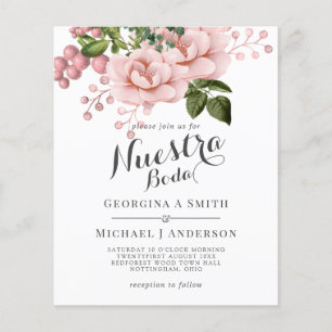 Nuestra Boda Invitência - Buquê de Rosas Rosa Esbr
