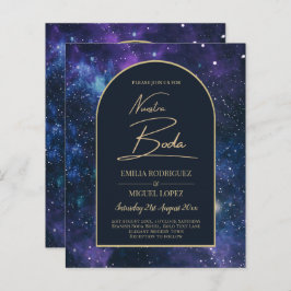NUESTRA BODA Starry Night Purple Blue INVITE