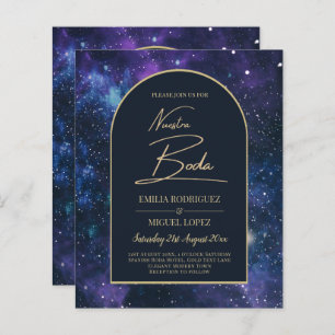 NUESTRA BODA Starry Night Purple Blue INVITE