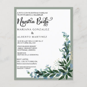 Nuestra Casada Espanhola Boda RSVP Eucalyptus