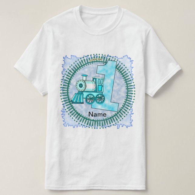 Number 1 Blue Train T-Shirt  (Frente do Design)