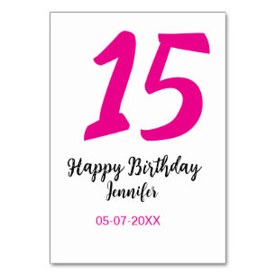 Numeração De Mesa 15 aniversário quiencenera adicionar data ano mode