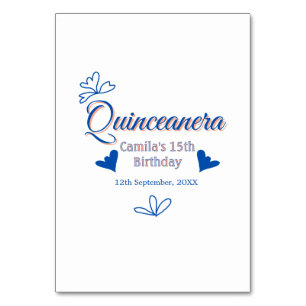 Numeração De Mesa 15 de aniversário rusica mexicana do pêssego azul 