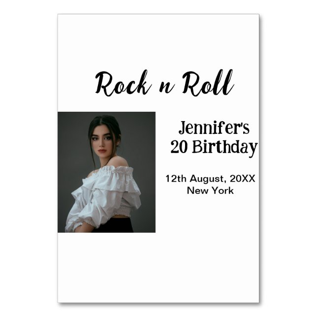 Numeração De Mesa 20 do Rock n roll (Frente)