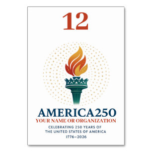 Numeração De Mesa 250 Aniversário dos EUA
