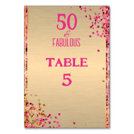 Numeração De Mesa 50 e fabuloso Dourado cinza-rosa 50º aniversário