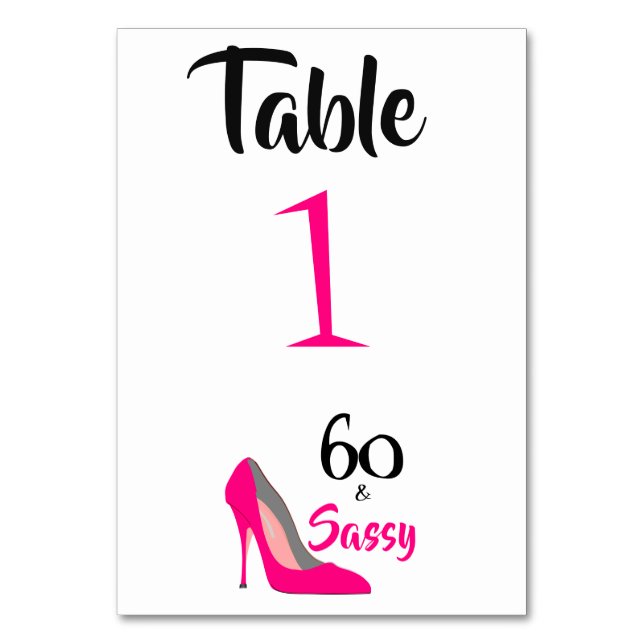 Numeração De Mesa 60 e Sassy 60ª Festa de aniversário (Frente)
