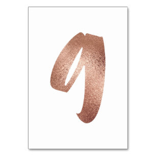 Numeração De Mesa 9 Tabela Número Cor-de-rosa branco metálico rosa D