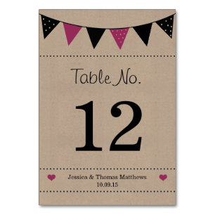 Numeração De Mesa A Coleção de Casamento Moderno Rosa Bunting