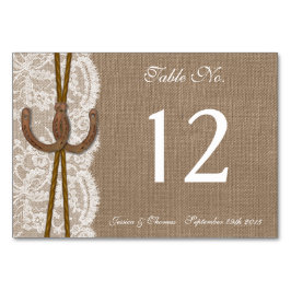 Numeração De Mesa A Coleção de Casamentos de Ferradura Rústica