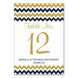 Numeração De Mesa A Coleção de Casamentos Moderno Chevron - Marinho 