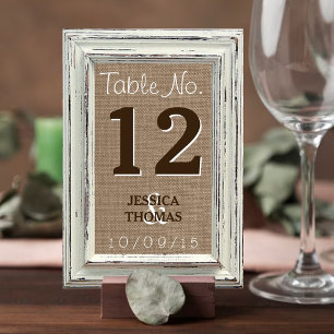 Numeração De Mesa A Coleção de Casamentos Rustic White Frame & Burla