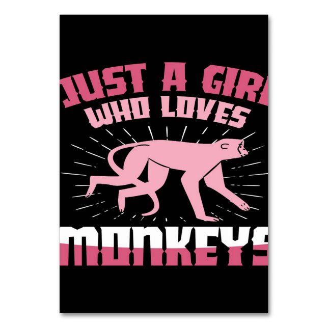 Numeração De Mesa A girl who loves monkeys (Frente)