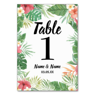 Numeração De Mesa A mesa numera Aloha flores tropicais Wedding