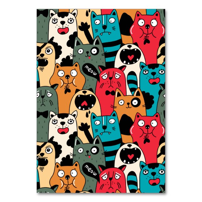 Numeração De Mesa A multidão de gatos (Frente)
