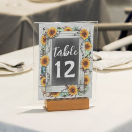 Numeração De Mesa Abençoado Janto da família Sunflower