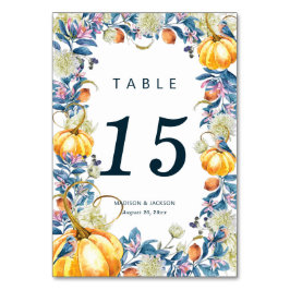 Numeração De Mesa Abóbora Floral casamento outono