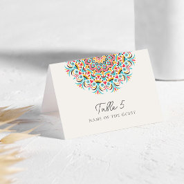 Numeração De Mesa Abstract Floral Mandala Wedding Place Card