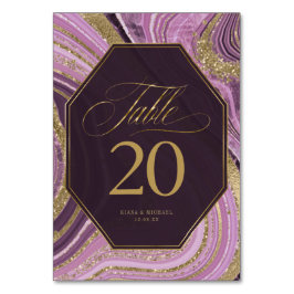 Numeração De Mesa Abstrato Agate Wedding Mauve ID827