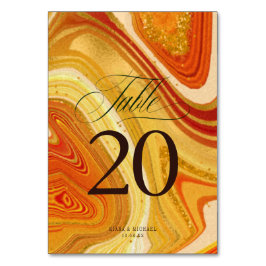 Numeração De Mesa Abstrato Agate Wedding V2 Hot Orange ID827