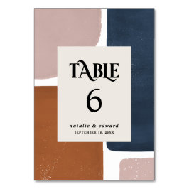 Numeração De Mesa Abstrato, marinho + moderno, cor-de-rosa
