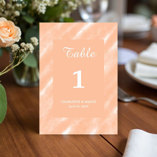 Numeração De Mesa Abstrato Peach Fuzz Watercolor Moderno Minimalista