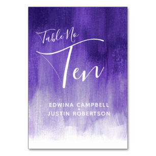 Numeração De Mesa Abstrato púrpura lavar a mesa de arte moderna núme