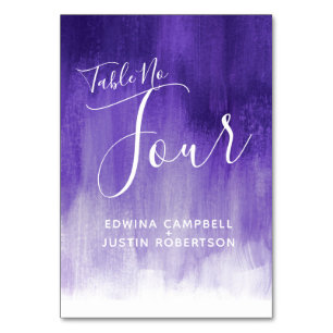 Numeração De Mesa Abstrato púrpura lavar a mesa de arte moderna núme