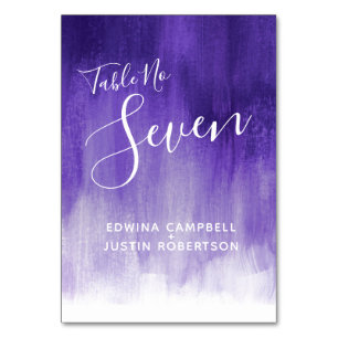 Numeração De Mesa Abstrato púrpura lavar a mesa de arte moderna núme
