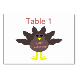 Numeração De Mesa Ação de Graças Dependeu a Turquia - Tablecard Pers