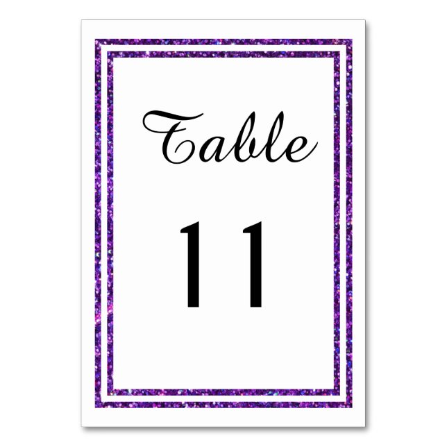Numeração De Mesa Acard de Mesa - Corte Falso Roxo Chic (Frente)