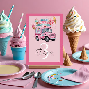 Numeração De Mesa Aí vem a colher! Sorvete Truck Birthday