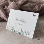 Numeração De Mesa Airy Greenery Chicken Option Cards<br><div class="desc">Estas opções de cardápio de frango verde são perfeitas para um casamento moderno. O elegante design botânico apresenta uma aquarela clara e arejada, eucalipto, acentuado com folhas de brilho de ouro branco. Personalize com o nome de convidado e o número da tabela e adquira cada cartão individualmente. Alternativamente, deixe as...</div>