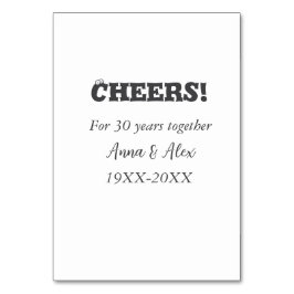 Numeração De Mesa Alegra-se a 30 anos juntos, aniversários, adicione