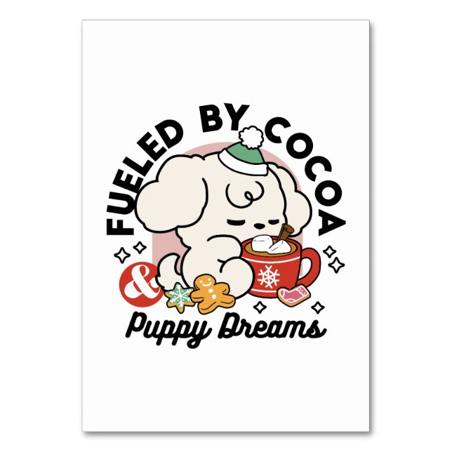 Numeração De Mesa Alimentado por Sonhos de Cacau e Cãozinho - Cachor (Frente)