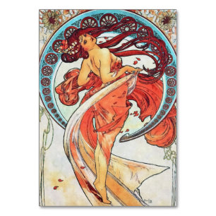 Numeração De Mesa Alphonse Mucha Dance Vintage Art Nouveau Painting